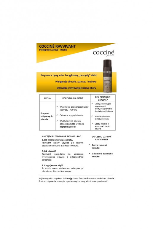 Coccine Ravvivant Spray Regenerujący do Zamszu i Nubuku