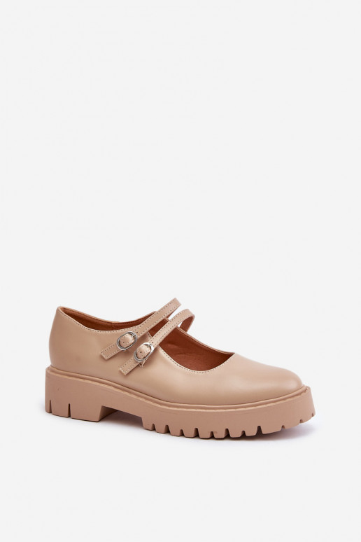 Women's Brogues With Straps Beige Rialuna Women's Brogues With Straps Beige Rialuna