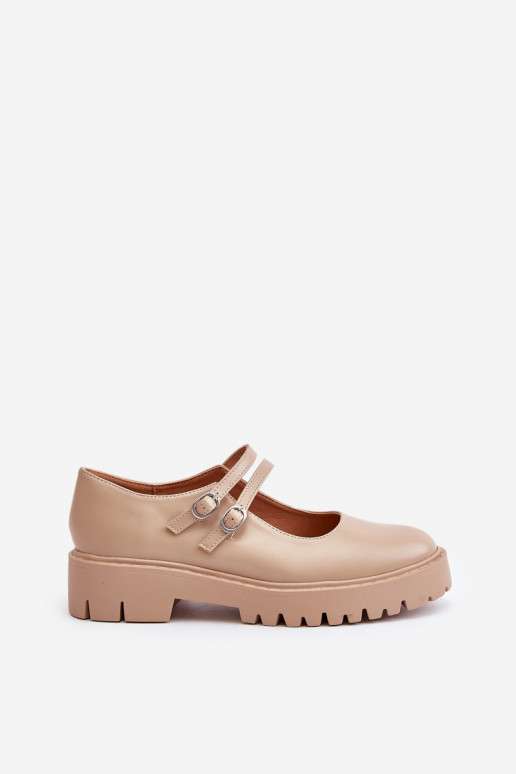 Women's Brogues With Straps Beige Rialuna Women's Brogues With Straps Beige Rialuna
