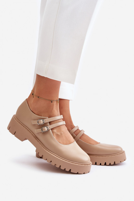 Women's Brogues With Straps Beige Rialuna Women's Brogues With Straps Beige Rialuna