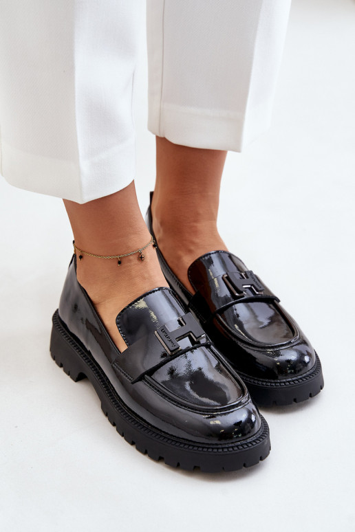 Lacquered Women's Moccasins Vinceza 62187 Black Lacquered Women's Moccasins Vinceza 62187 Black