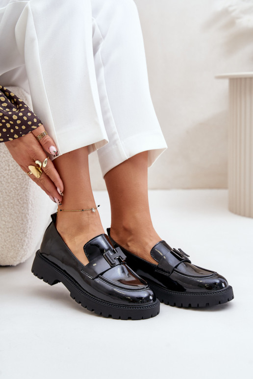 Lacquered Women's Moccasins Vinceza 62187 Black Lacquered Women's Moccasins Vinceza 62187 Black