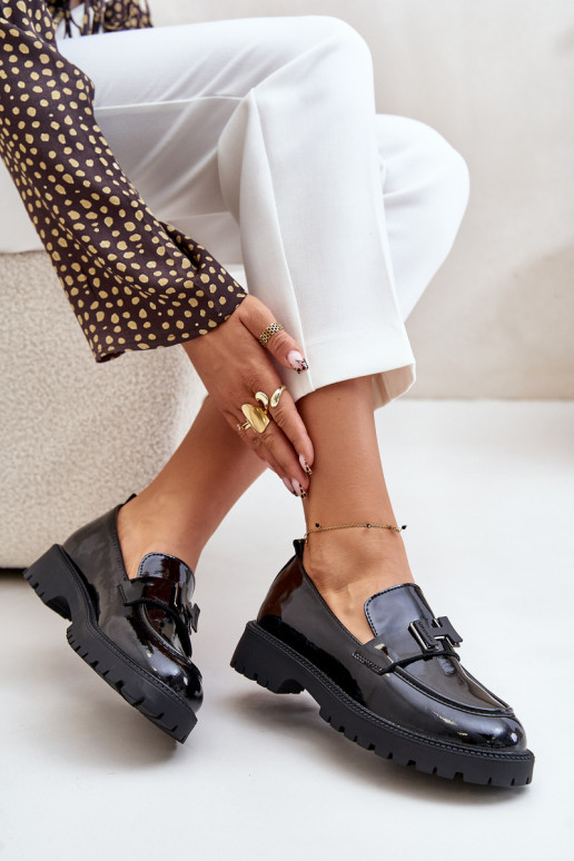 Lacquered Women's Moccasins Vinceza 62187 Black Lacquered Women's Moccasins Vinceza 62187 Black