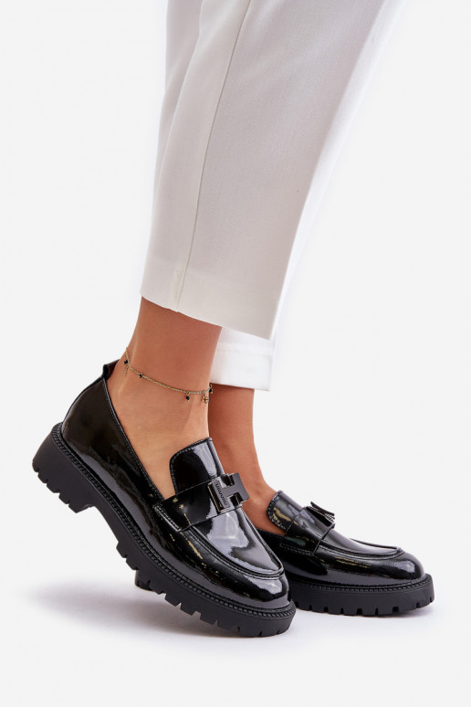 Lacquered Women's Moccasins Vinceza 62187 Black Lacquered Women's Moccasins Vinceza 62187 Black