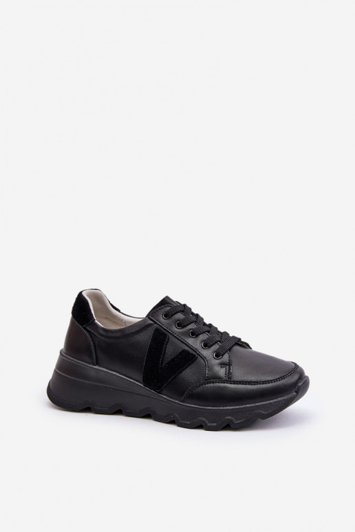 Skórzane Buty Sportowe Damskie Vinceza 7918 Czarne