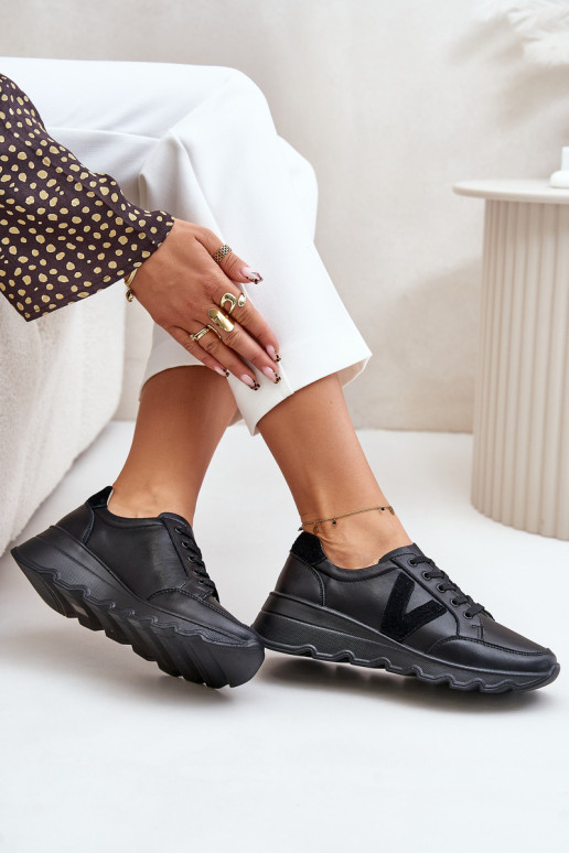 Leather Women's Sports Shoes Vinceza 7918 Black Leather Women's Sports Shoes Vinceza 7918 Black