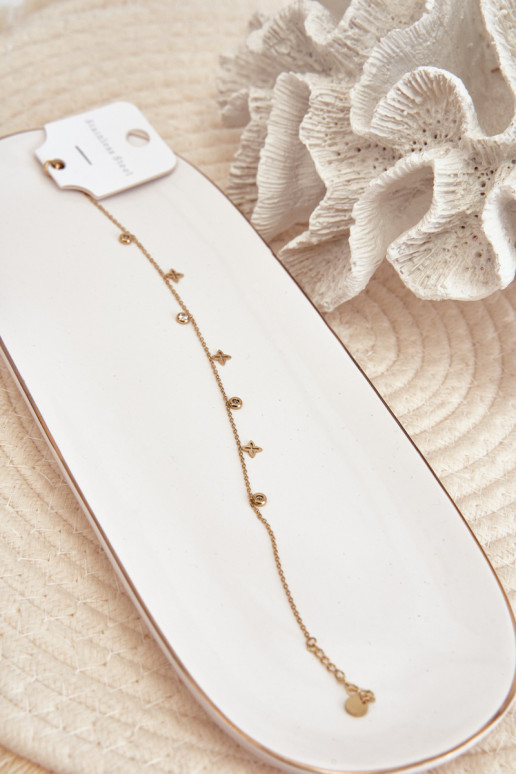 The bracelet is gold The bracelet is gold