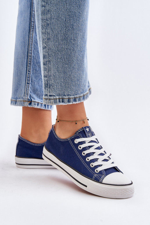 Women's Classic Sneakers Navy Blue Ecoma