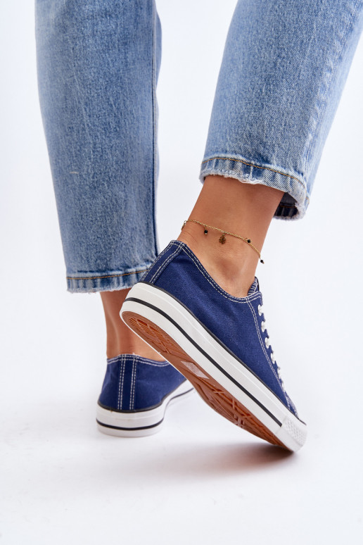 Women's Classic Sneakers Navy Blue Ecoma