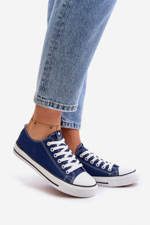 Women's Classic Sneakers Navy Blue Ecoma