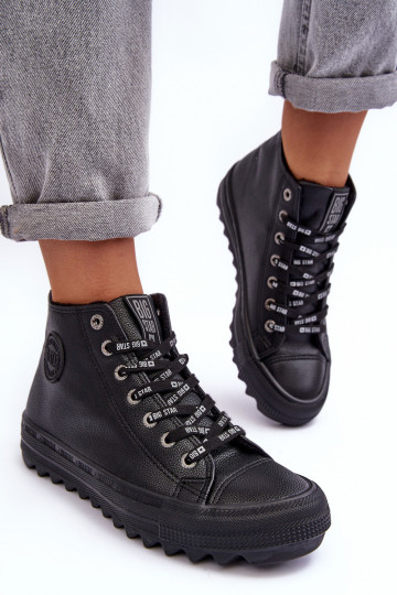 Leisure shoes Big Star High warmed black color EE274110