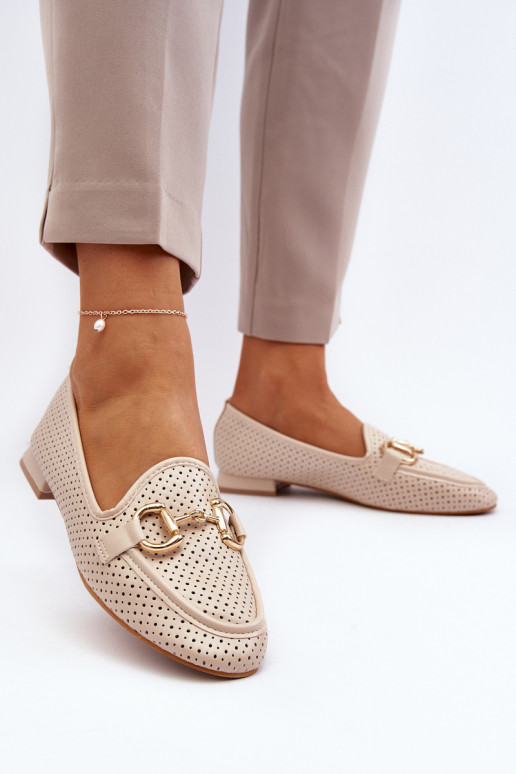 Women's moccasins with wide heels...