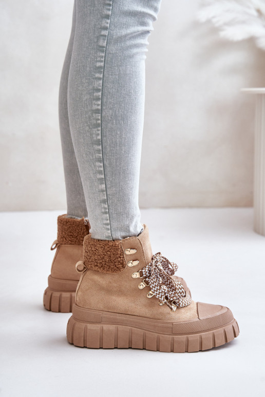 Women's Insulated Platform Ankle Boots Brown Alcyhen Women's Insulated Platform Ankle Boots Brown Alcyhen