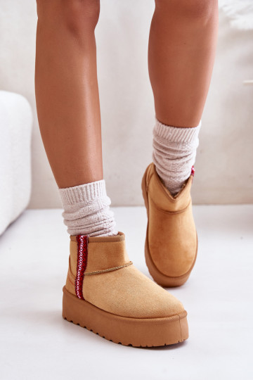 Women's snow boots with a platform to be warmed in brown color Lomessa