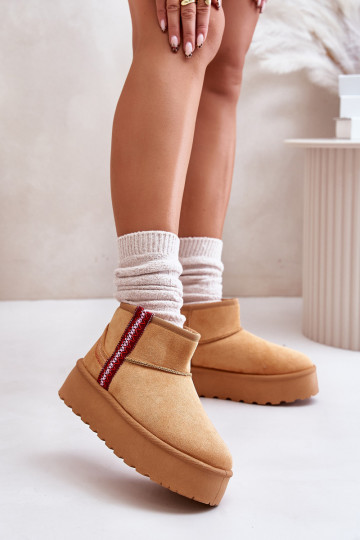 Women's snow boots with a platform to be warmed in brown color Lomessa 2