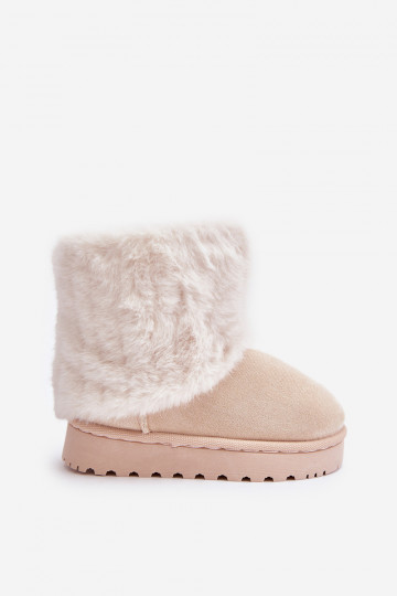 Children's Snow Boots With Fur Light Beige Crisie 2