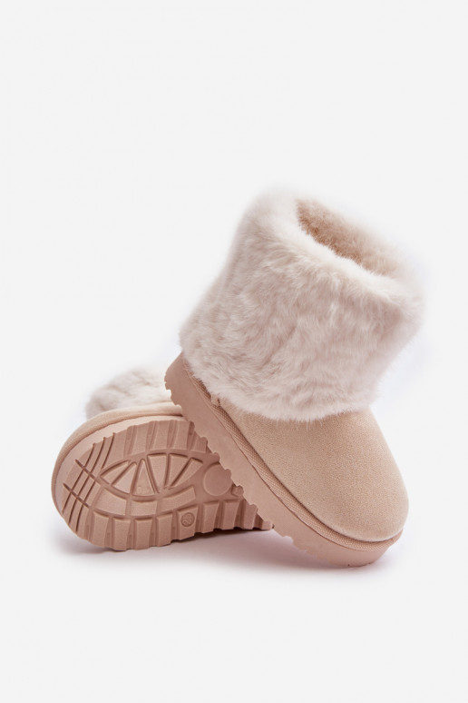 Children's Snow Boots With Fur Light Beige Crisie