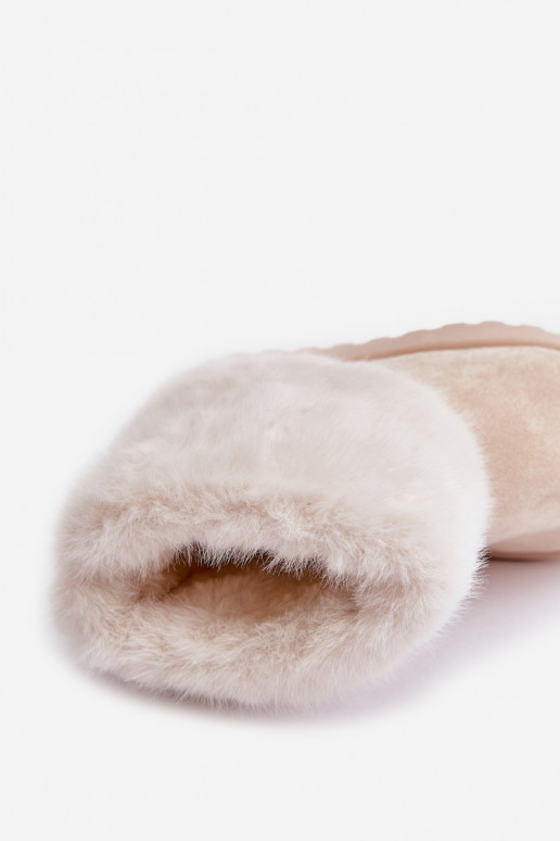 Children's Snow Boots With Fur Light Beige Crisie