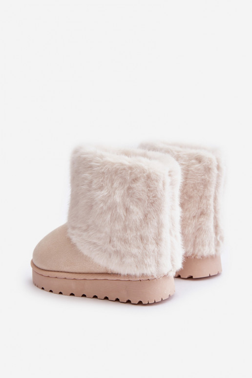 Children's Snow Boots With Fur Light Beige Crisie