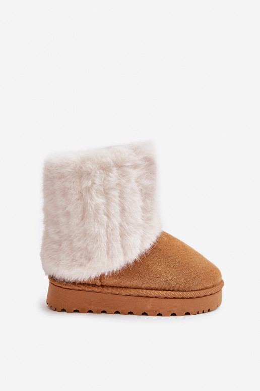 Children's Snow Boots With Fur Camel Crisie