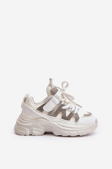 Children's sneakers model shoes with twinkling eyelets in white color Rianalla 2