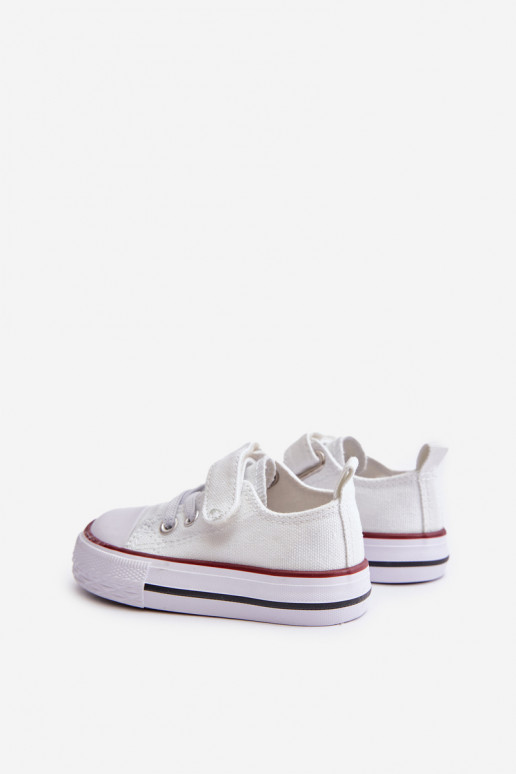 Children's Fabric Velcro Sneakers White Daloma Children's Fabric Velcro Sneakers White Daloma