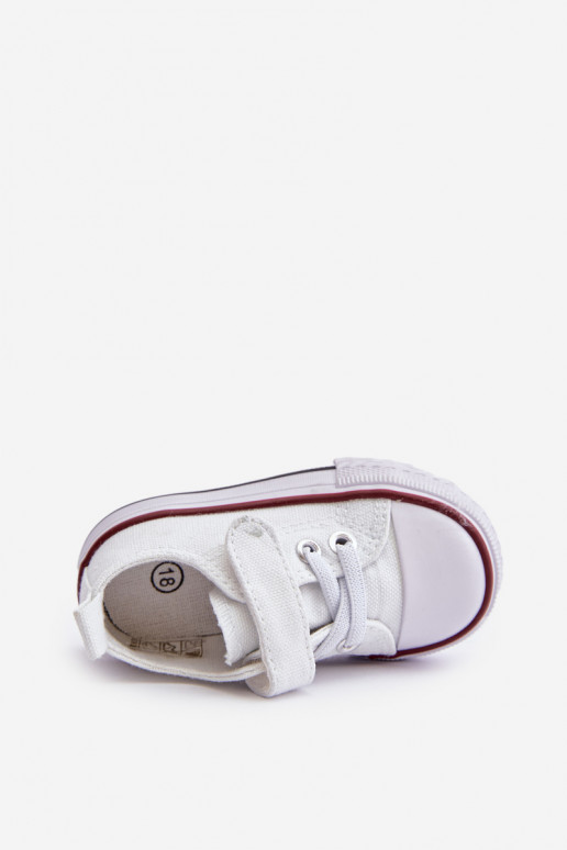 Children's Fabric Velcro Sneakers White Daloma Children's Fabric Velcro Sneakers White Daloma