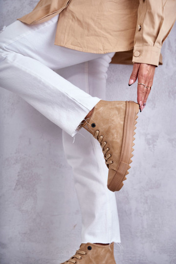 Women's Sneakers Big Star High Warm Camel GG274072 2