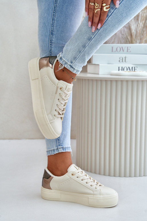 Warm Women's Platform Sneakers Big Star OO274A454 Beige