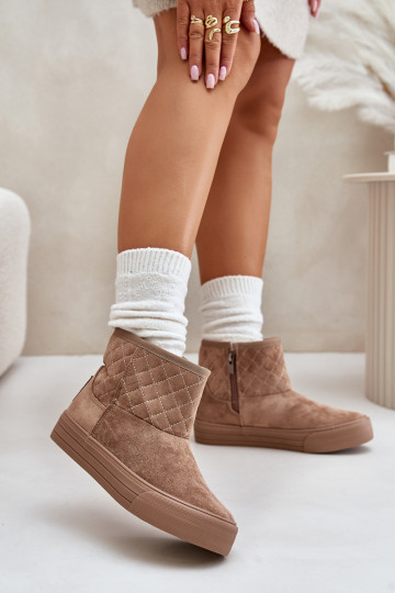 Boots snow boots warmed with fur inside Big Star OO274A524 beige 2