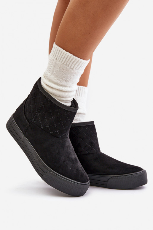 Botki Śniegowce Na Zamek Ocieplane Futerkiem Big Star OO274A522 Czarne