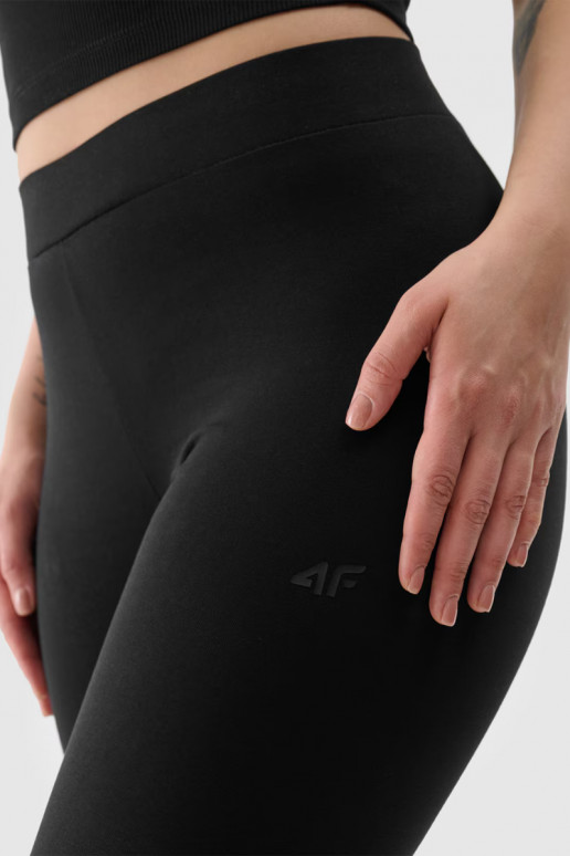 Legginsy Damskie Dzianinowe Czarne 4FWMM00TTIGF195-20S Legginsy Damskie Dzianinowe Czarne 4FWMM00TTIGF195-20S