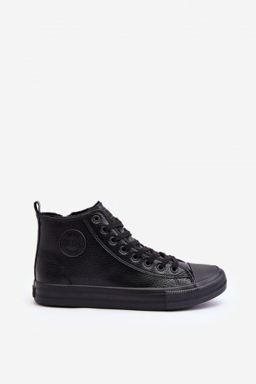 Men's Lined Zip-up Sneakers Black Big Star MM174012 2