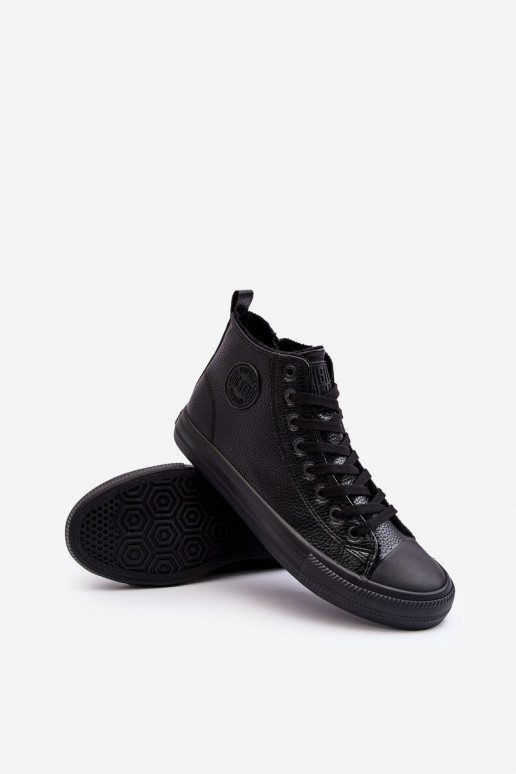 Men's Lined Zip-up Sneakers Black Big Star MM174012 Men's Lined Zip-up Sneakers Black Big Star MM174012