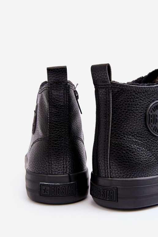 Men's Lined Zip-up Sneakers Black Big Star MM174012 Men's Lined Zip-up Sneakers Black Big Star MM174012