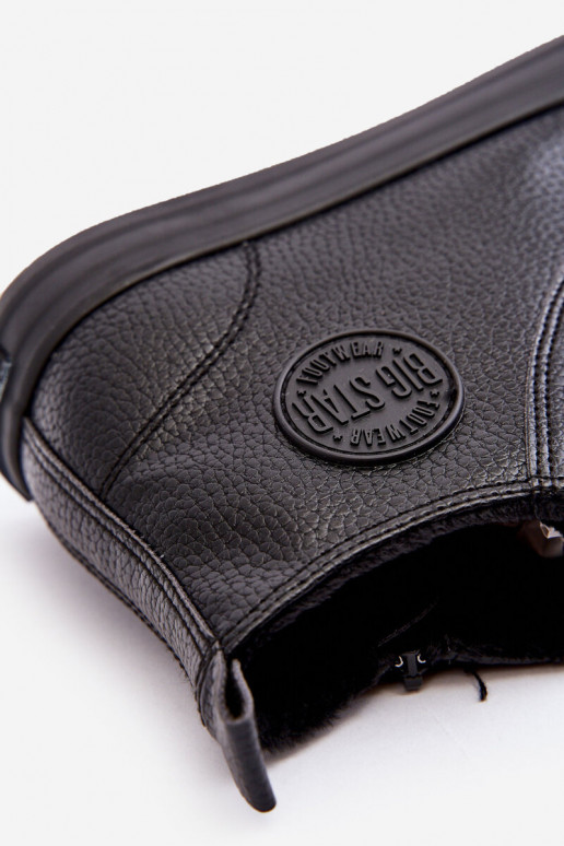 Men's Lined Zip-up Sneakers Black Big Star MM174012 Men's Lined Zip-up Sneakers Black Big Star MM174012