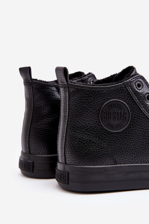 Men's Lined Zip-up Sneakers Black Big Star MM174012 Men's Lined Zip-up Sneakers Black Big Star MM174012