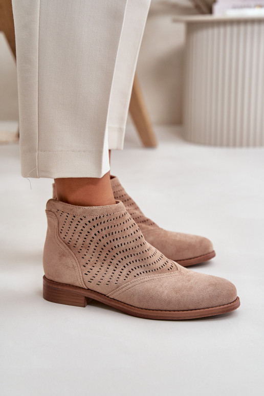 Women's wide-heeled openwork heels in... Women's wide-heeled openwork heels in...