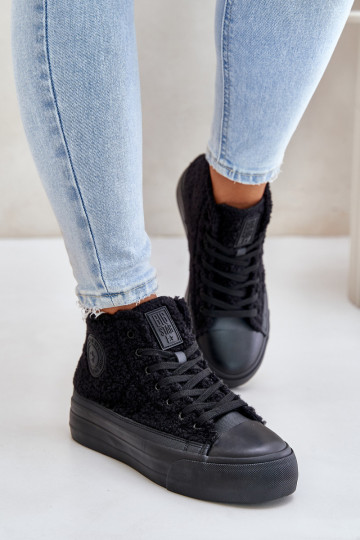 Insulated Women's Sneakers with Lambskin Big Star OO274A443 Black 2