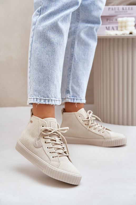 Insulated Corduroy Women's Sneakers Big Star OO274771 Hi-Poly System Beige Insulated Corduroy Women's Sneakers Big Star OO274771 Hi-Poly System Beige