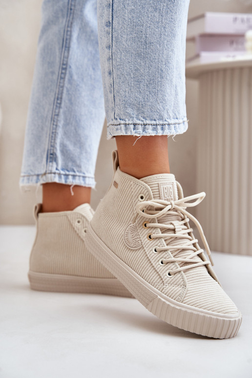 Insulated Corduroy Women's Sneakers Big Star OO274771 Hi-Poly System Beige Insulated Corduroy Women's Sneakers Big Star OO274771 Hi-Poly System Beige