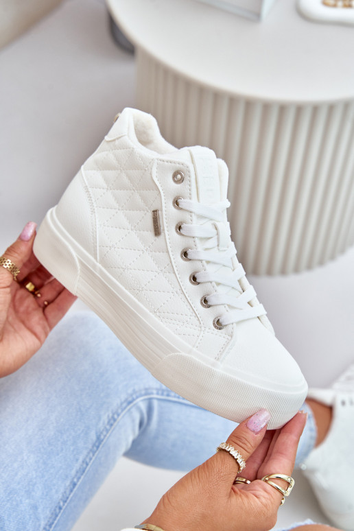 Warmed Women's Sneakers With Stitches White Big Star OO274A479 Warmed Women's Sneakers With Stitches White Big Star OO274A479