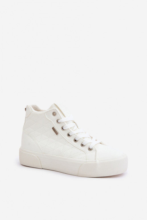 Warmed Women's Sneakers With Stitches White Big Star OO274A479 Warmed Women's Sneakers With Stitches White Big Star OO274A479