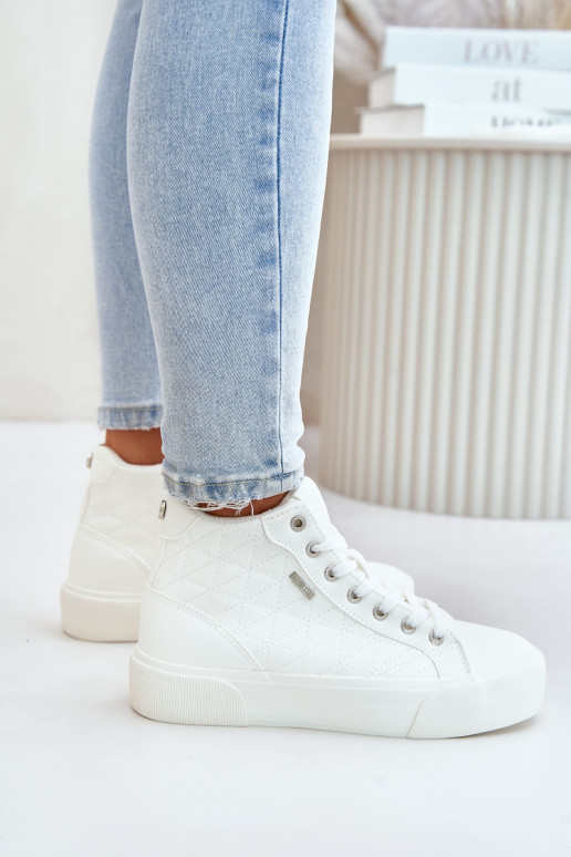 Warmed Women's Sneakers With Stitches White Big Star OO274A479 Warmed Women's Sneakers With Stitches White Big Star OO274A479