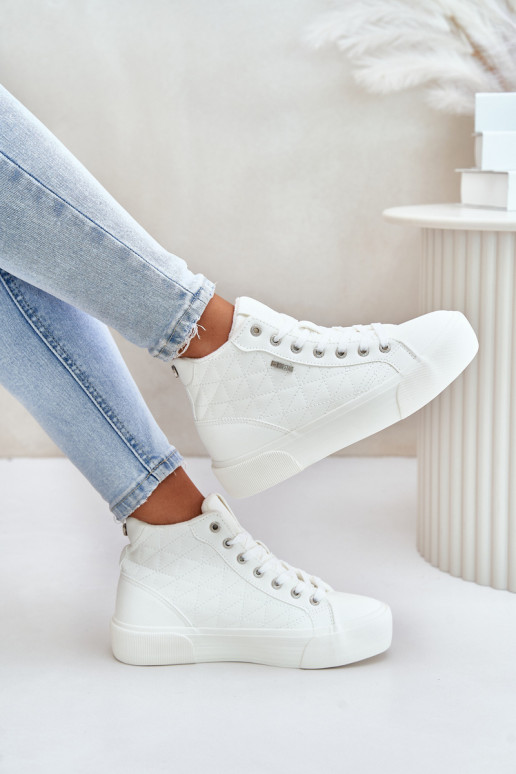 Warmed Women's Sneakers With Stitches White Big Star OO274A479 Warmed Women's Sneakers With Stitches White Big Star OO274A479