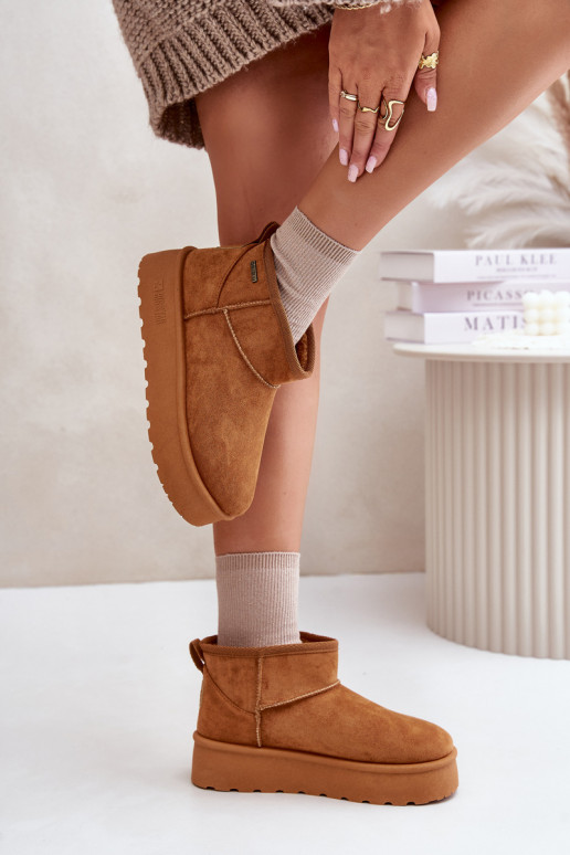 Low Snow Boots On Platform Big Star OO274A098 Camel Low Snow Boots On Platform Big Star OO274A098 Camel