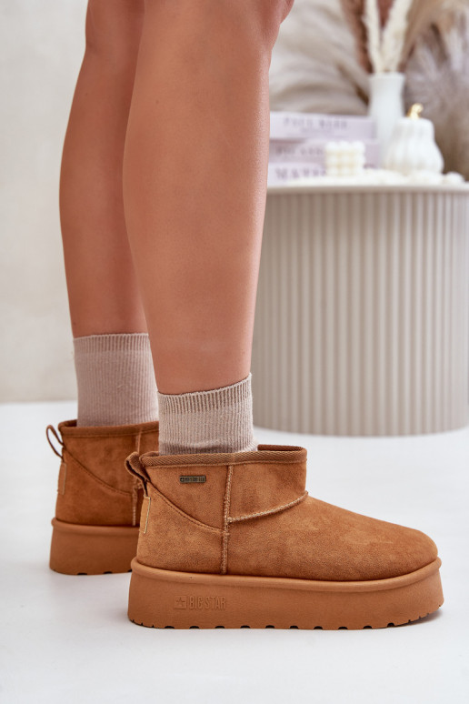 Low Snow Boots On Platform Big Star OO274A098 Camel Low Snow Boots On Platform Big Star OO274A098 Camel