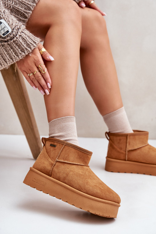 Low Snow Boots On Platform Big Star OO274A098 Camel Low Snow Boots On Platform Big Star OO274A098 Camel