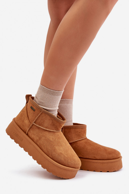 Low Snow Boots On Platform Big Star OO274A098 Camel Low Snow Boots On Platform Big Star OO274A098 Camel