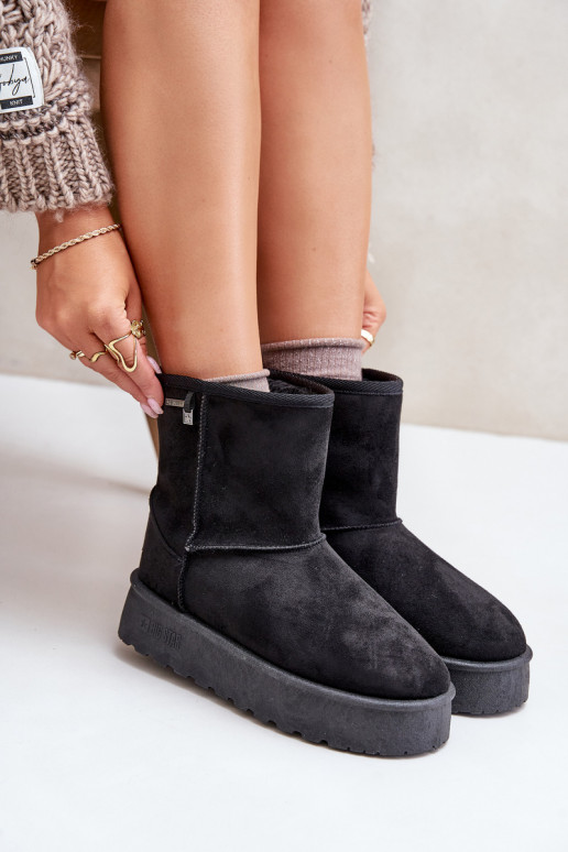 High Women's Snow Boots On Platform Big Star OO274898 Black